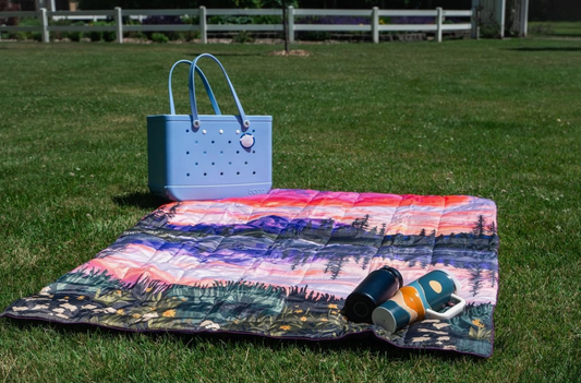 Summer Glow Puffy Outdoor Blanket