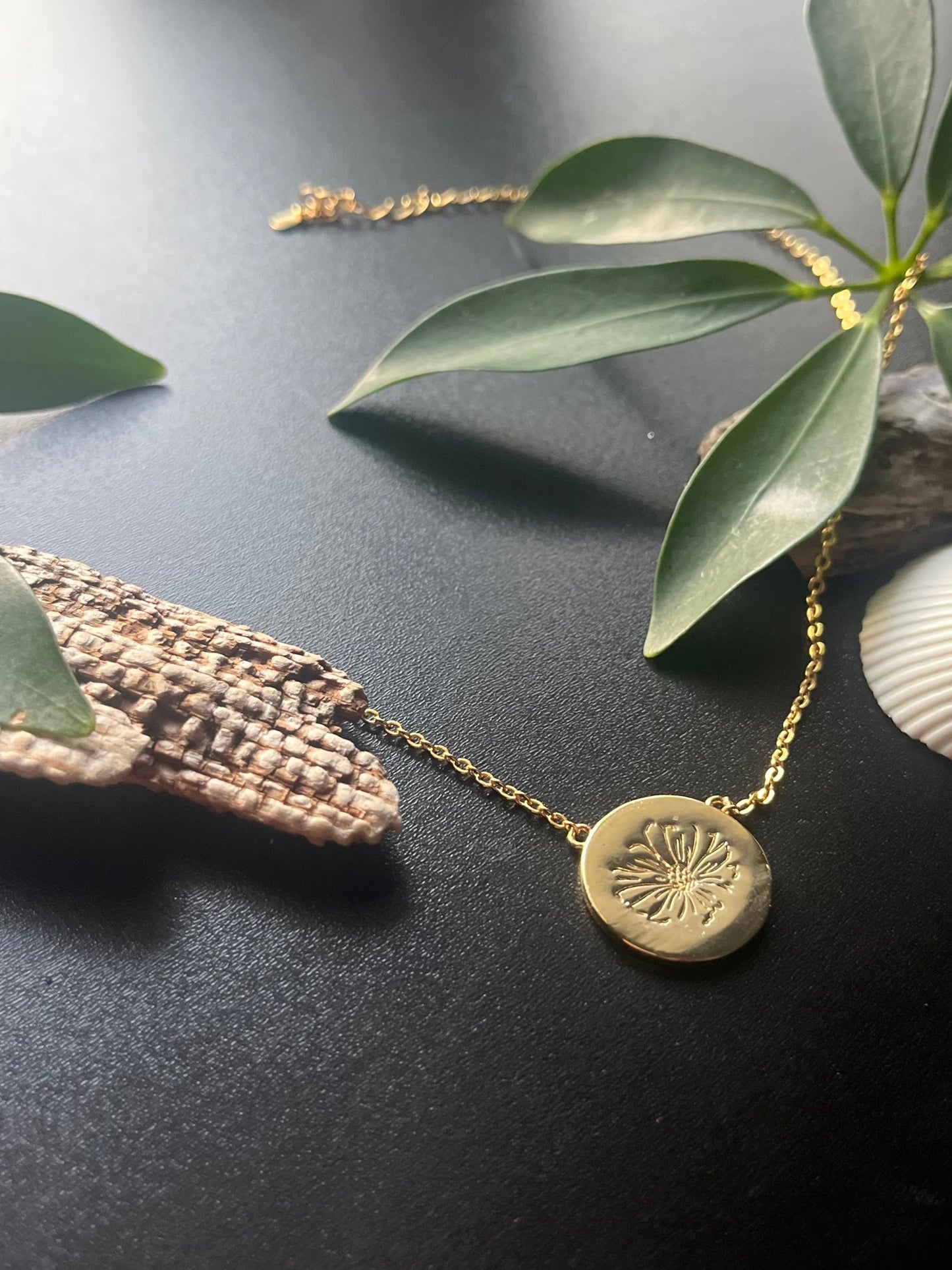 Flower Stamped Necklace