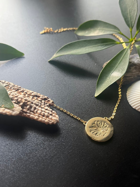 Flower Stamped Necklace