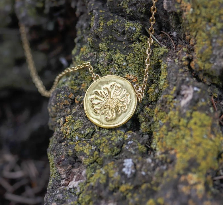 Flower Stamped Necklace