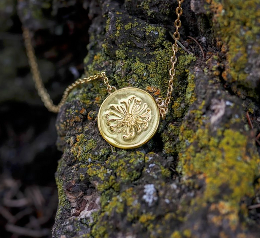 Flower Stamped Necklace