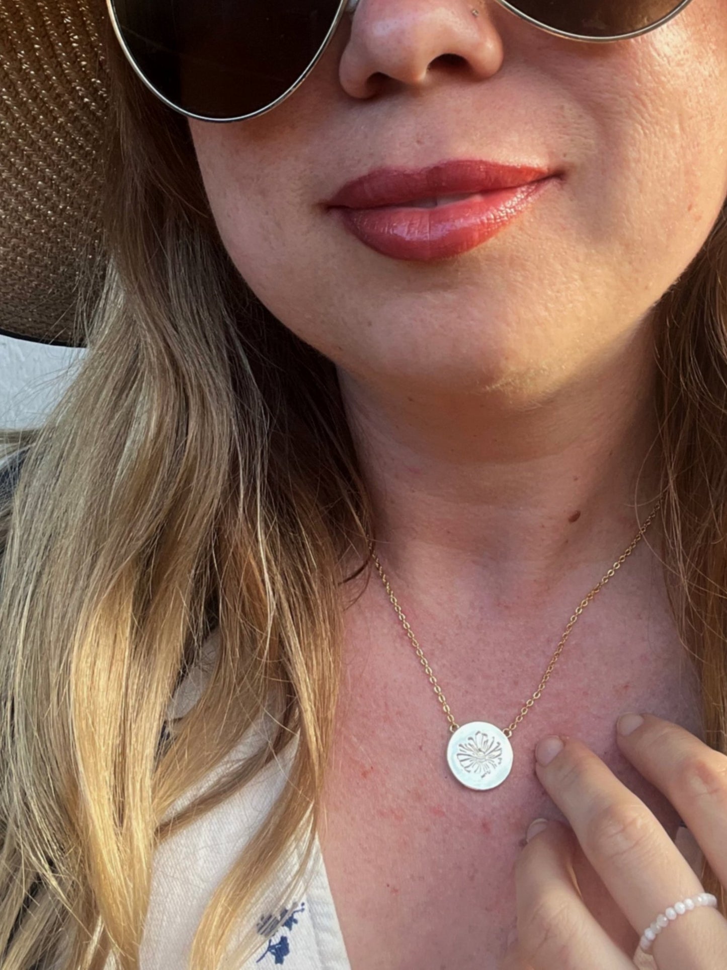 Flower Stamped Necklace